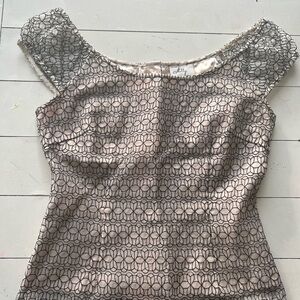 Milly Beige and Black Patterned Blouse